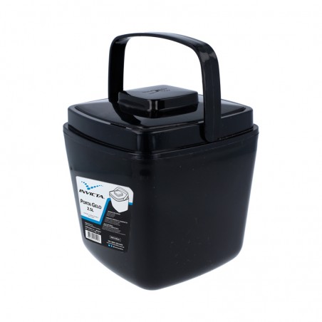 HIELERA NEGRA PLASTICA 1.0lt. C/T INVICTA  3111 6/1