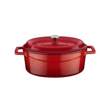 CACEROLA OVAL ROJA 21x25cm c/asa