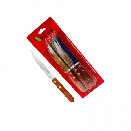 CUCHILLO STEAK 1mm/4.5" 6pcs m/MADERA - AP2-3