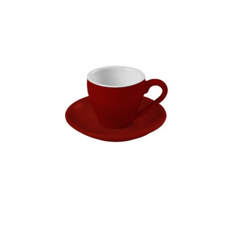 TAZA CAFE c/PLATO ROJO/BLANCO 90cc 2TONE SET6  SDM039R 6/1