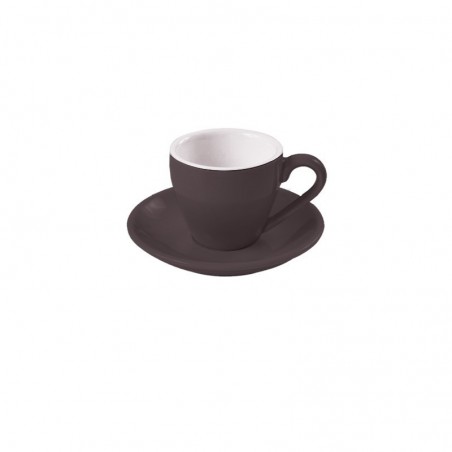 TAZA CAFE c/PLATO GRIS OSCURO/BLANCO 90cc 2TONE SET6  SDM039G 6/1