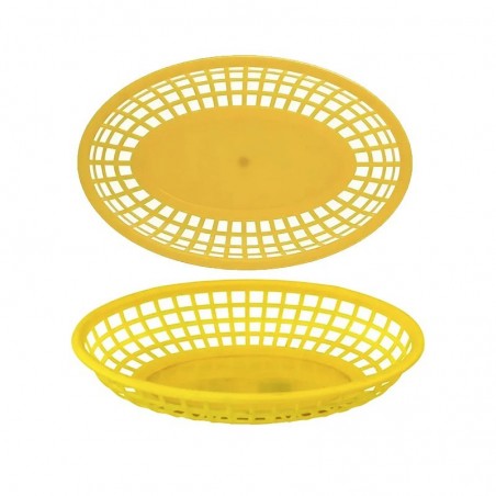 CANASTA OVAL AMARILLO PLASTICO 27.5x17cm BLISTER  BB3150Y 12/1