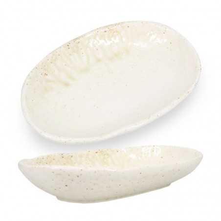 FUENTE OVAL HONDA 27x19.5cm BEIGE VIDA  614371 1/1