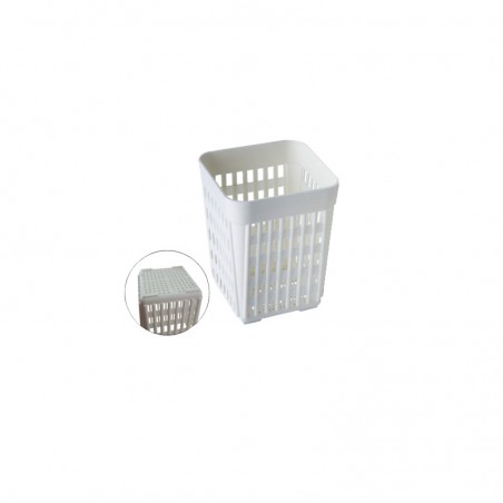 CESTA CUADRADA p/CUBIERTO BLANCA 107x107x139mm. JW-FCS 1/1