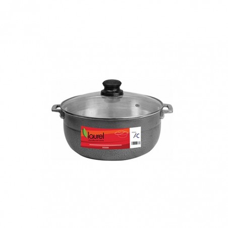CALDERO NEGRO c/TAPA VIDRIO 1.7lt./18cm.  PIG250BL 6/1