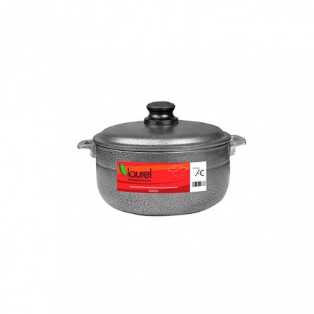 CALDERO NEGRO c/TAPA VIDRIO 2.6lt./22cm.  PIG260BL 6/1