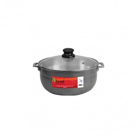 CALDERO NEGRO c/TAPA VIDRIO 2.6lt./22cm.  PIG260BL 6/1