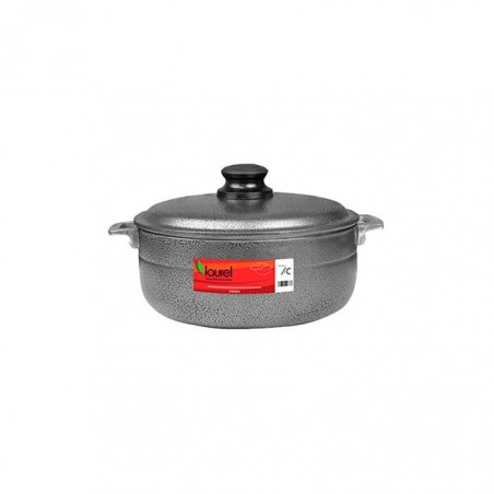 CALDERO NEGRO c/TAPA VIDRIO 5.3lt./28cm.  PIG285BL 6/1