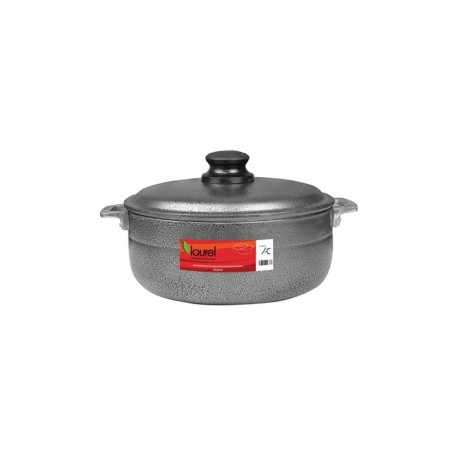 CALDERO NEGRO c/TAPA VIDRIO 5.3lt./28cm.  PIG285BL 6/1