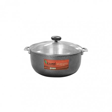CALDERO NEGRO c/TAPA VIDRIO 7.4lt./32cm.  PIG295BL 6/1