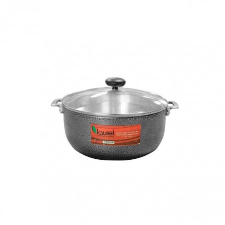 CALDERO NEGRO c/TAPA VIDRIO 32cm